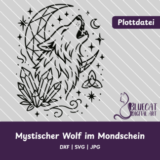 Mystischer Wolf im Mondschein