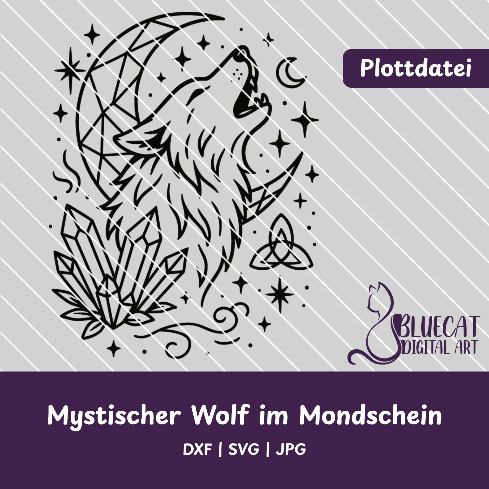 Mystischer Wolf im Mondschein