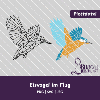 Eisvogel im Flug - Polyart